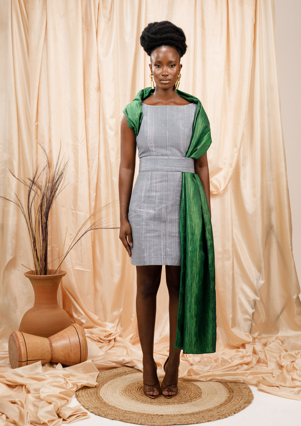 Deladem Short Dress with Shoulder Detail Aya Morrison