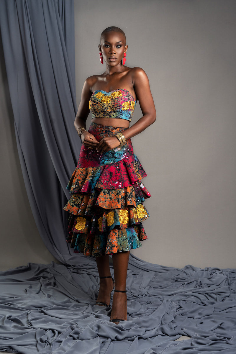 Layered deals african skirt