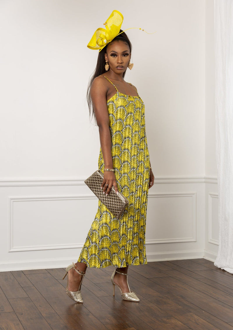 Oriaku Pleated Midi Dress Aya Morrison