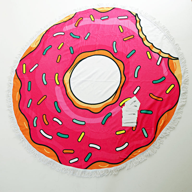 Pink Donut BEACH TOWEL shopayamorrison